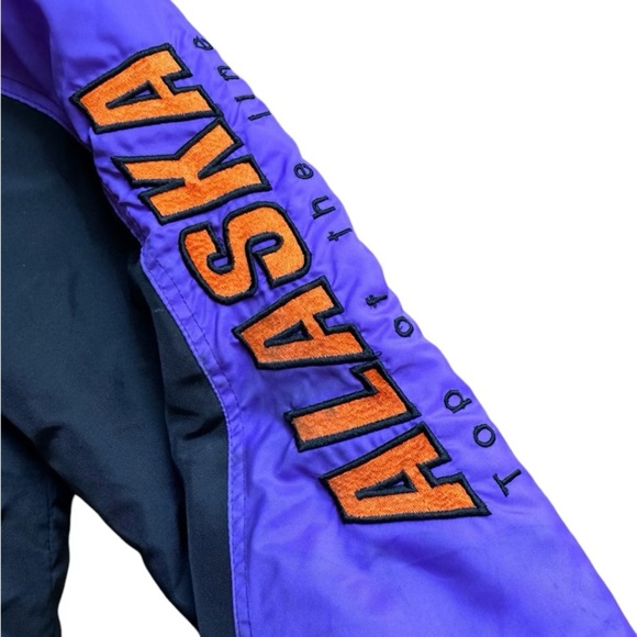 VTG ‘90s Alaska Racing Jacket Black Purple Orange Size: S - Picture 7 of 11